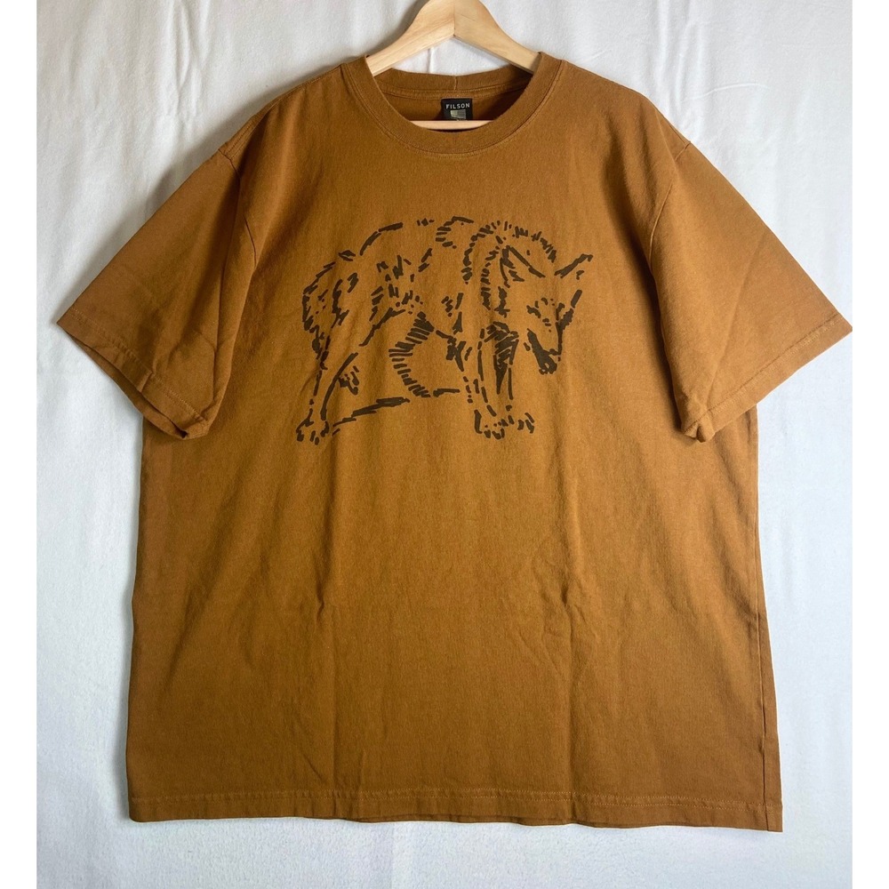 Filson Made in USA XXL Brown Wildlife Graphic T Shirt Outdoor Heritage Workwear